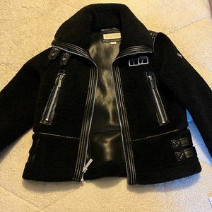 NEW Michael Kors Sherpa Moto Coat